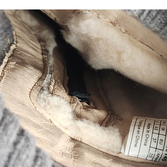 UGG Skylair Boot Women's Size 6 Gray Suede Knit Lined Logo Shearling Tall - Picture 10 of 10